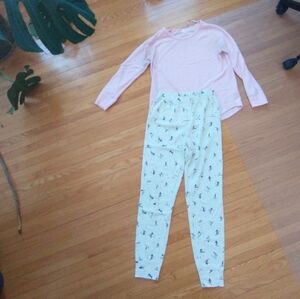 Joe Fresh Pink and White Pajama Set
